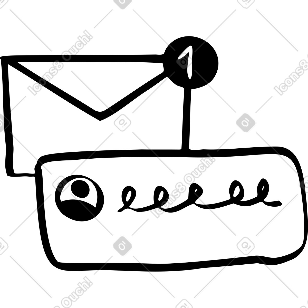 Illustration Nouveau message dans le style Journal à télécharger aux formats PNG, SVG