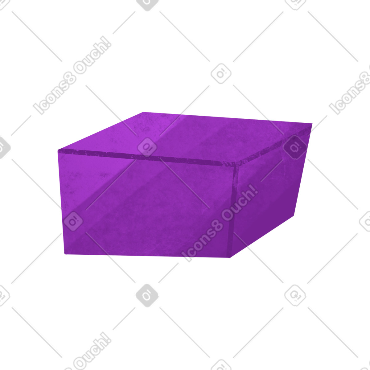 Purple parallelepiped illustration in Bonbon style download in PNG, SVG