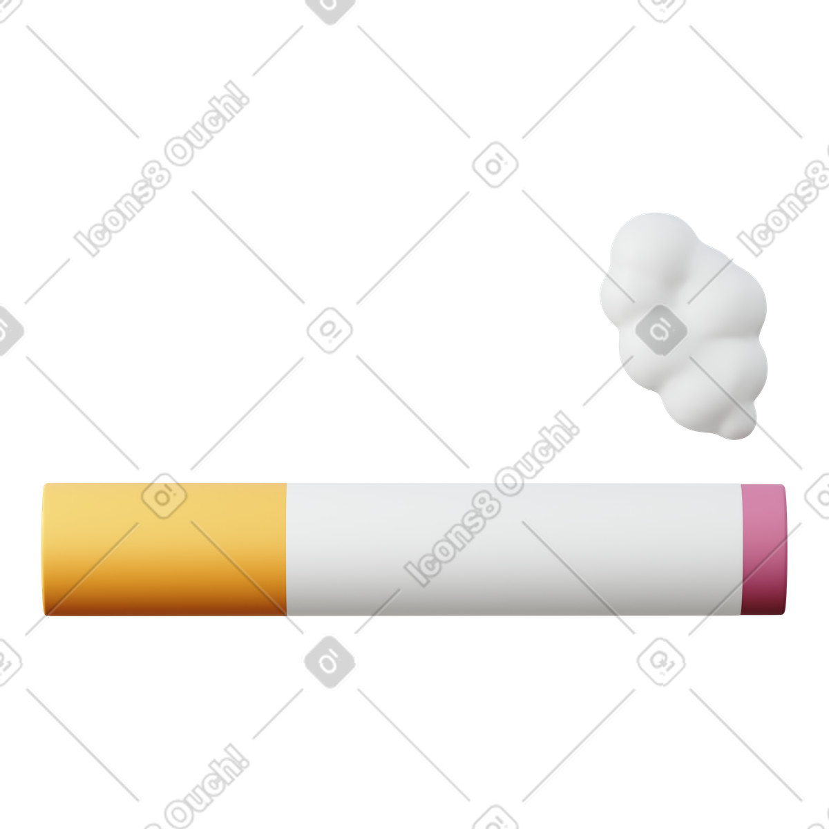 Smoking illustrazione in stile 3D Sugary scarica in PNG, SVG
