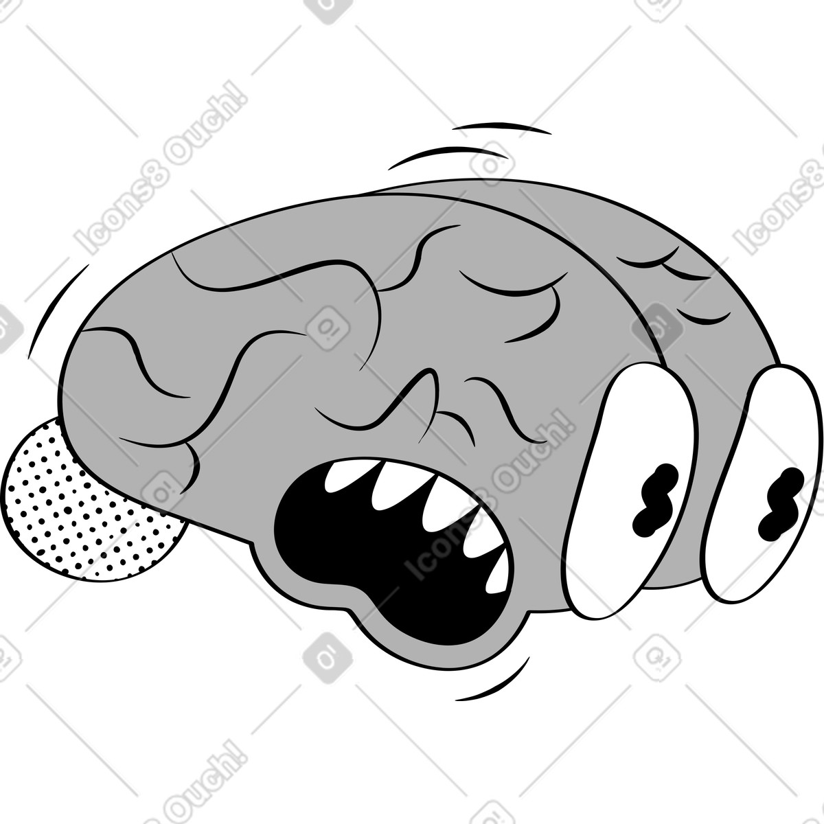 Illustration Cerveau dans le style Looney à télécharger aux formats PNG, SVG
