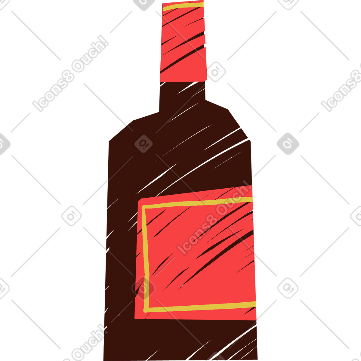 Ilustração de Vinho em no estilo Sleepy para baixar em PNG, SVG