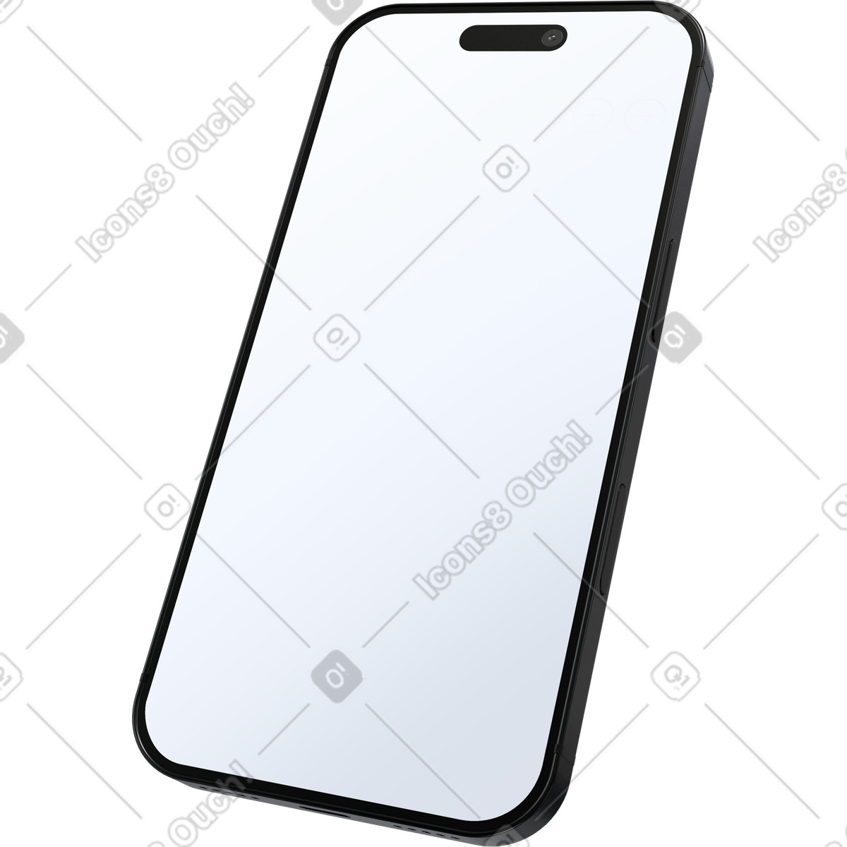 Mobile device showcase, screen display illustration in PNG, SVG