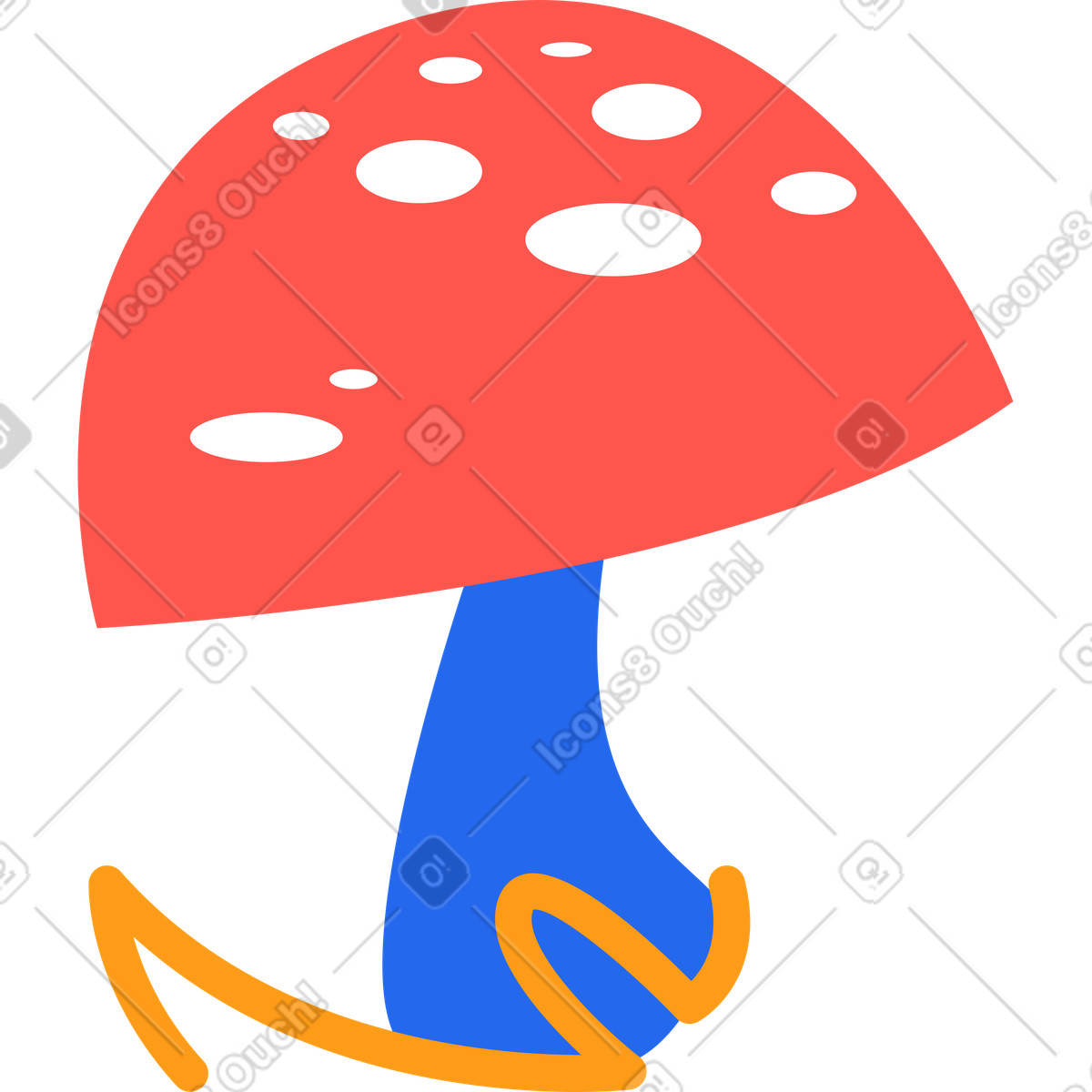 Pilz-Illustration im Kingdom-Stil als Download in PNG, SVG