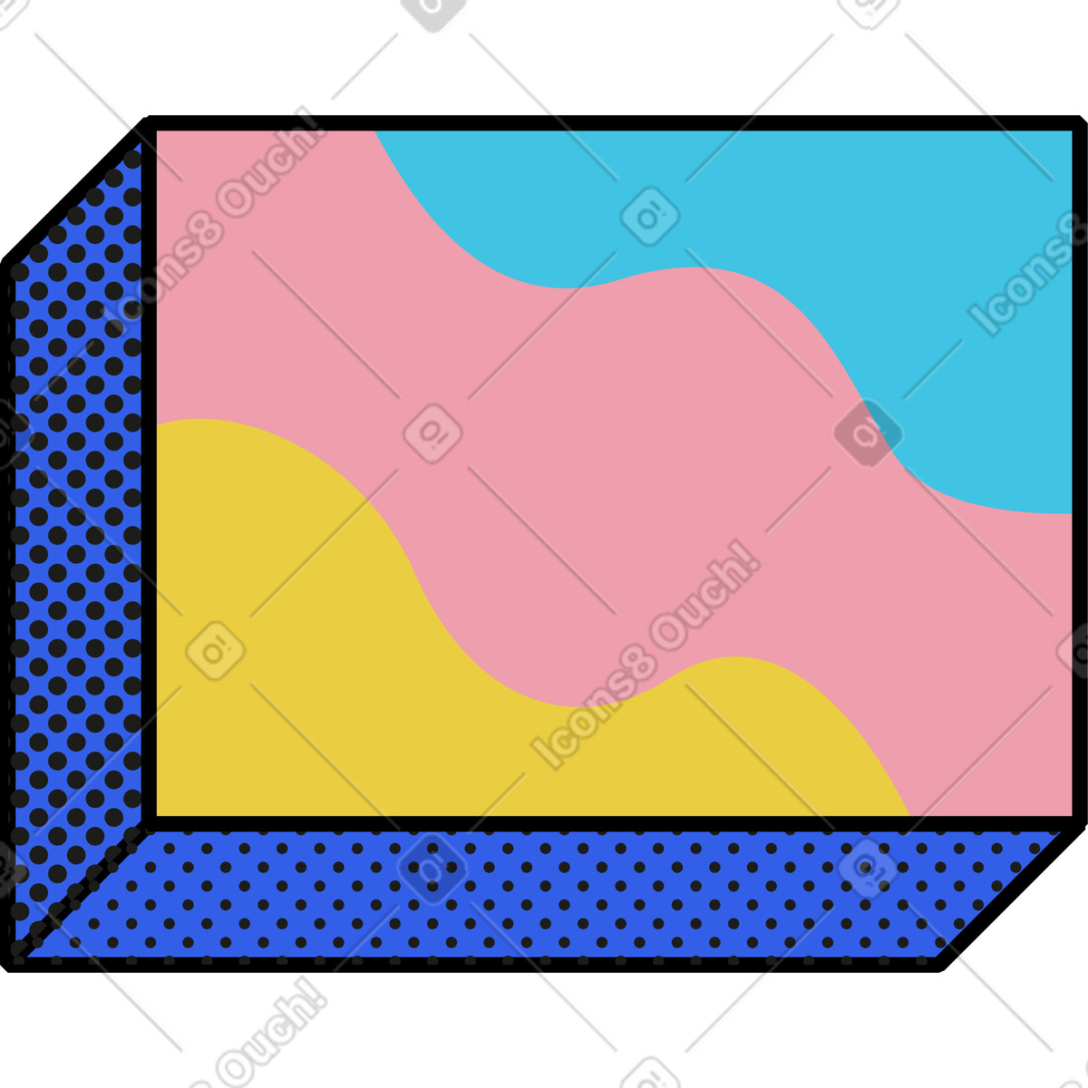 Block illustration in Memphis style download in PNG, SVG