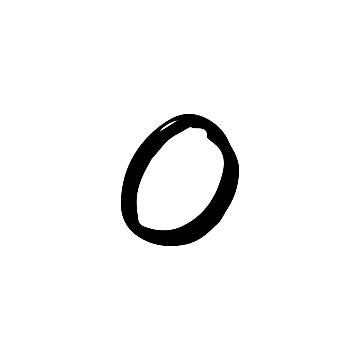 Symbol für den buchstaben o-Illustration im Scribbles-Stil als Download in PNG, SVG