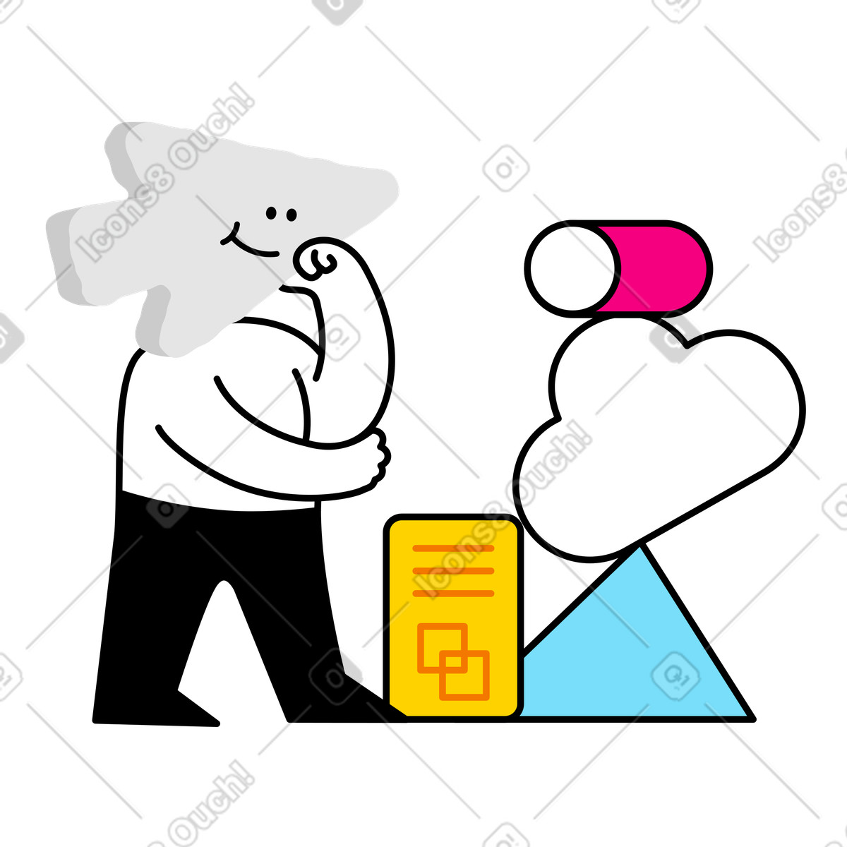 Cursor-zeichenlernen, digitales design-Illustration im Giggle-Stil als Download in PNG, SVG