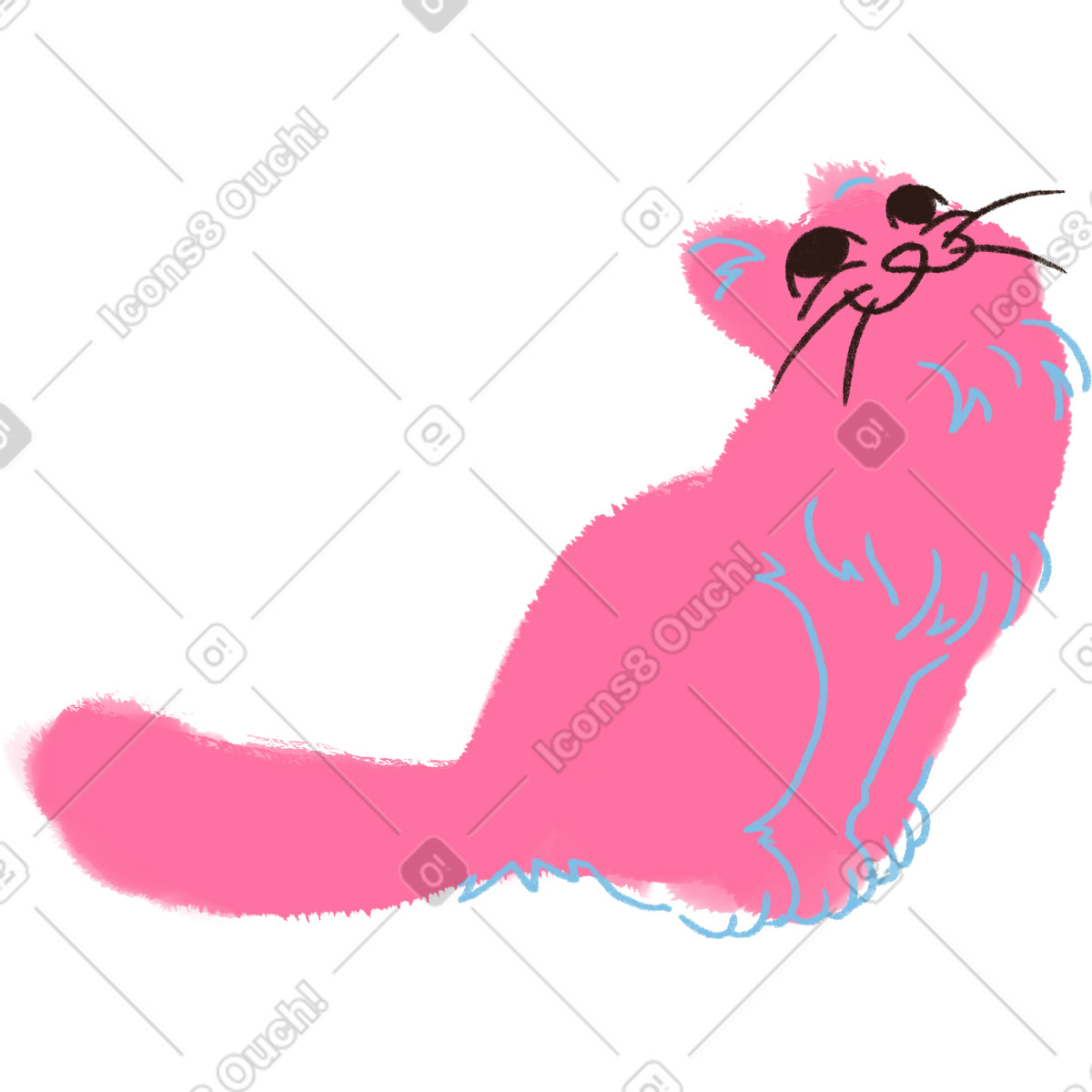 Cat-Illustration im Blobby-Stil als Download in PNG, SVG
