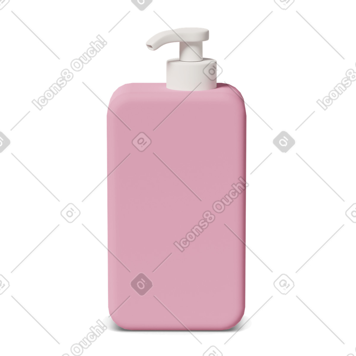 Pink shampoo bottle illustrazione in stile 3D Casual life scarica in PNG, SVG