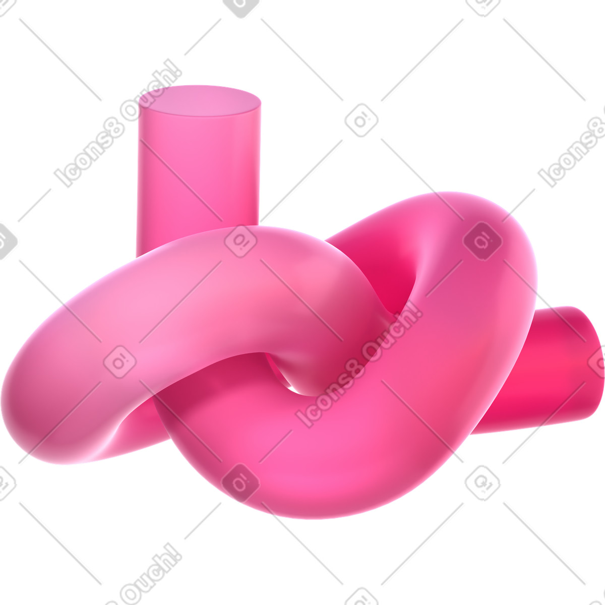 Illustration Forme de noeud corde dans le style 3D Glassy à télécharger aux formats PNG, SVG