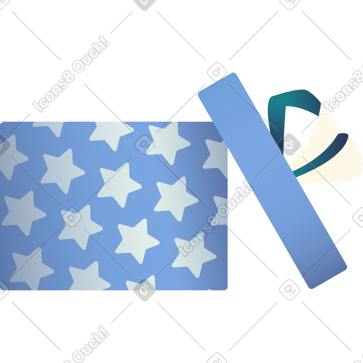 Ilustración Caja de regalo azul en estilo Beam a descargar en PNG y SVG