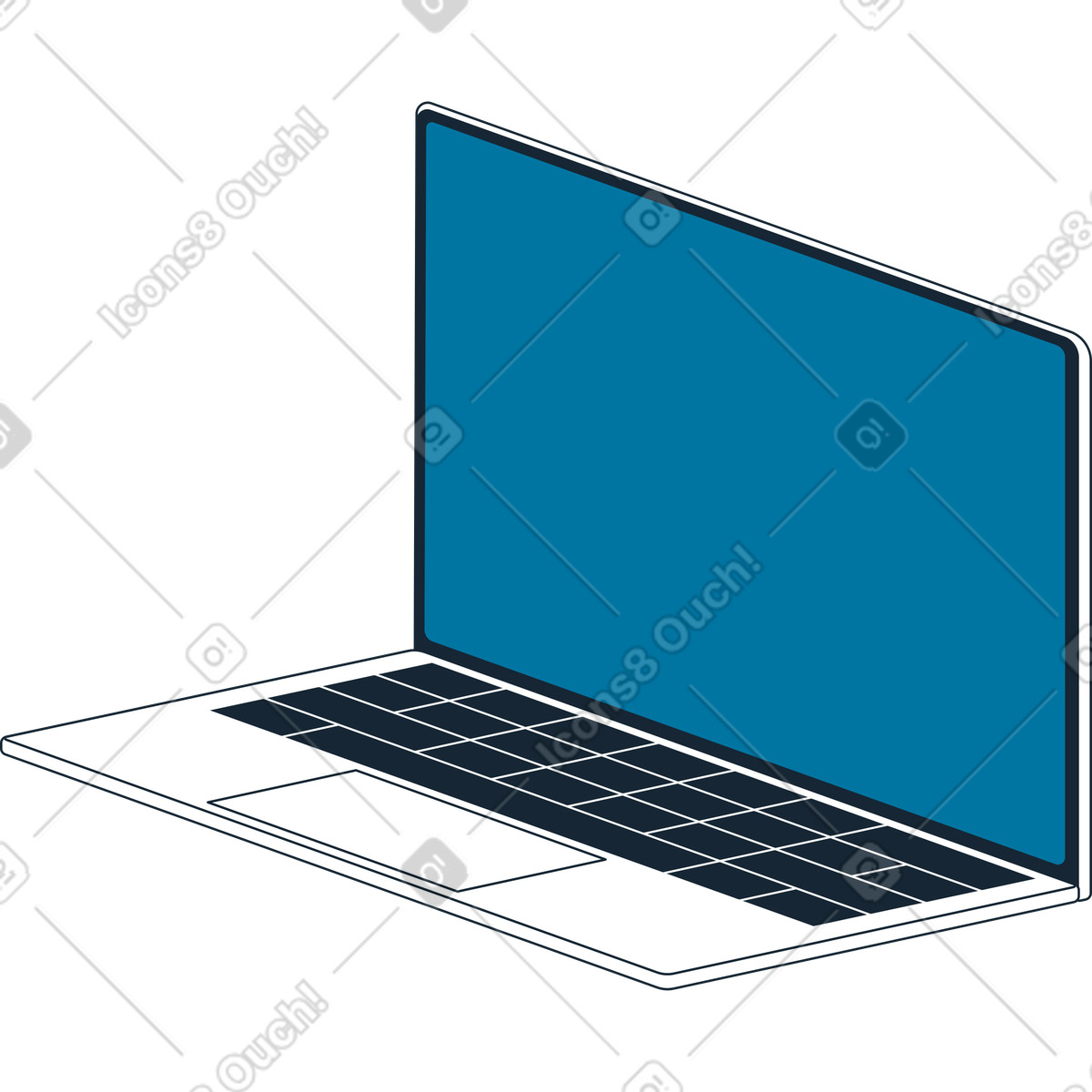 Indigo スタイルの ラップトップ のイラストをPNG、SVG形式でダウンロード