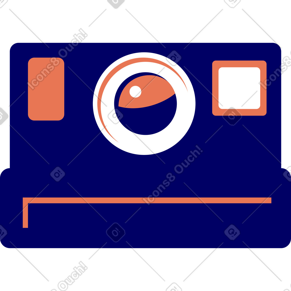Ilustración Camara retro en estilo Lounge a descargar en PNG y SVG