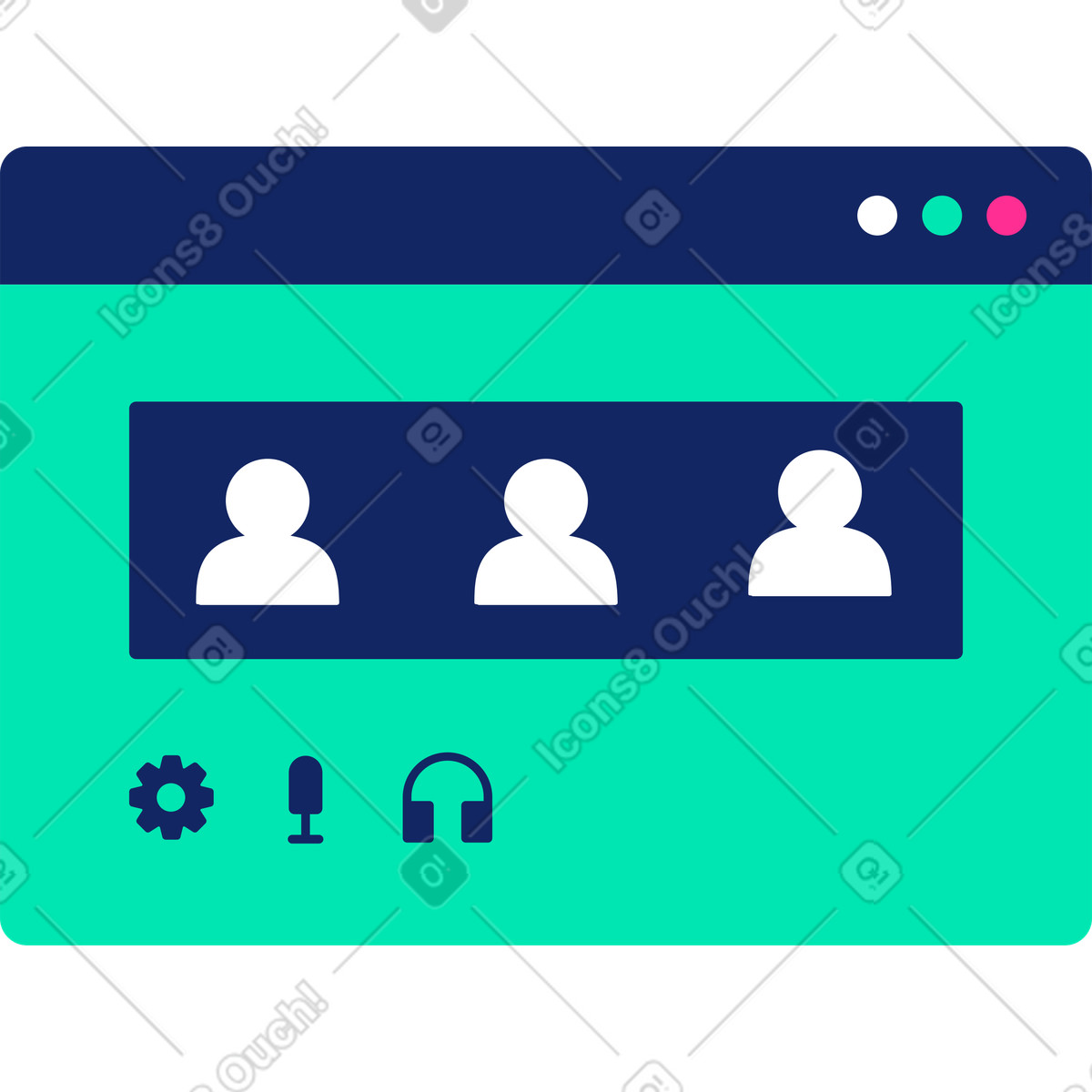 Ilustração de Web conference window em no estilo Cyborg para baixar em PNG, SVG
