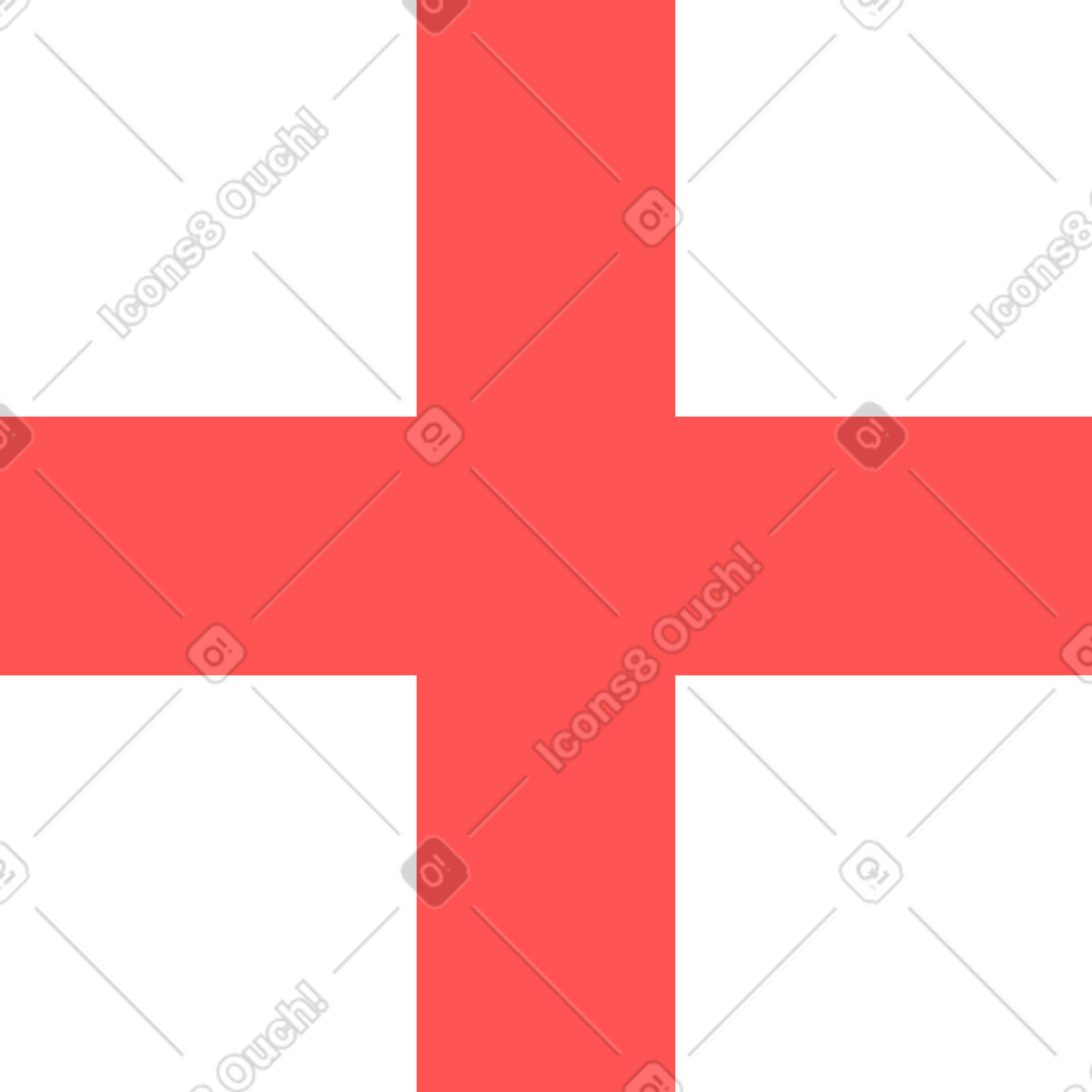 Red medical cross illustrazione in stile Lagom scarica in PNG, SVG