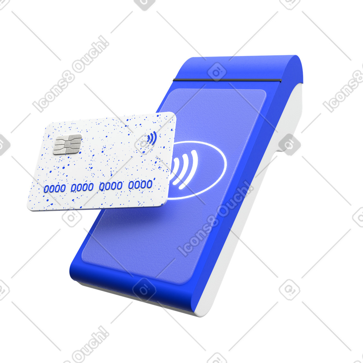 Contactless card tapping on POS terminal, Cashless payment technology illustration in PNG, SVG
