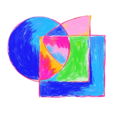 Two shapes transitioning smoothly into each other using the blend tool