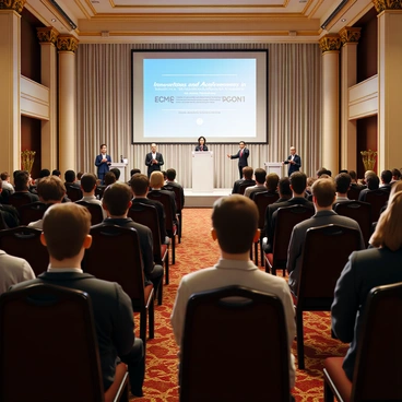 An award ceremony honoring innovations and achievements in ECMO technology