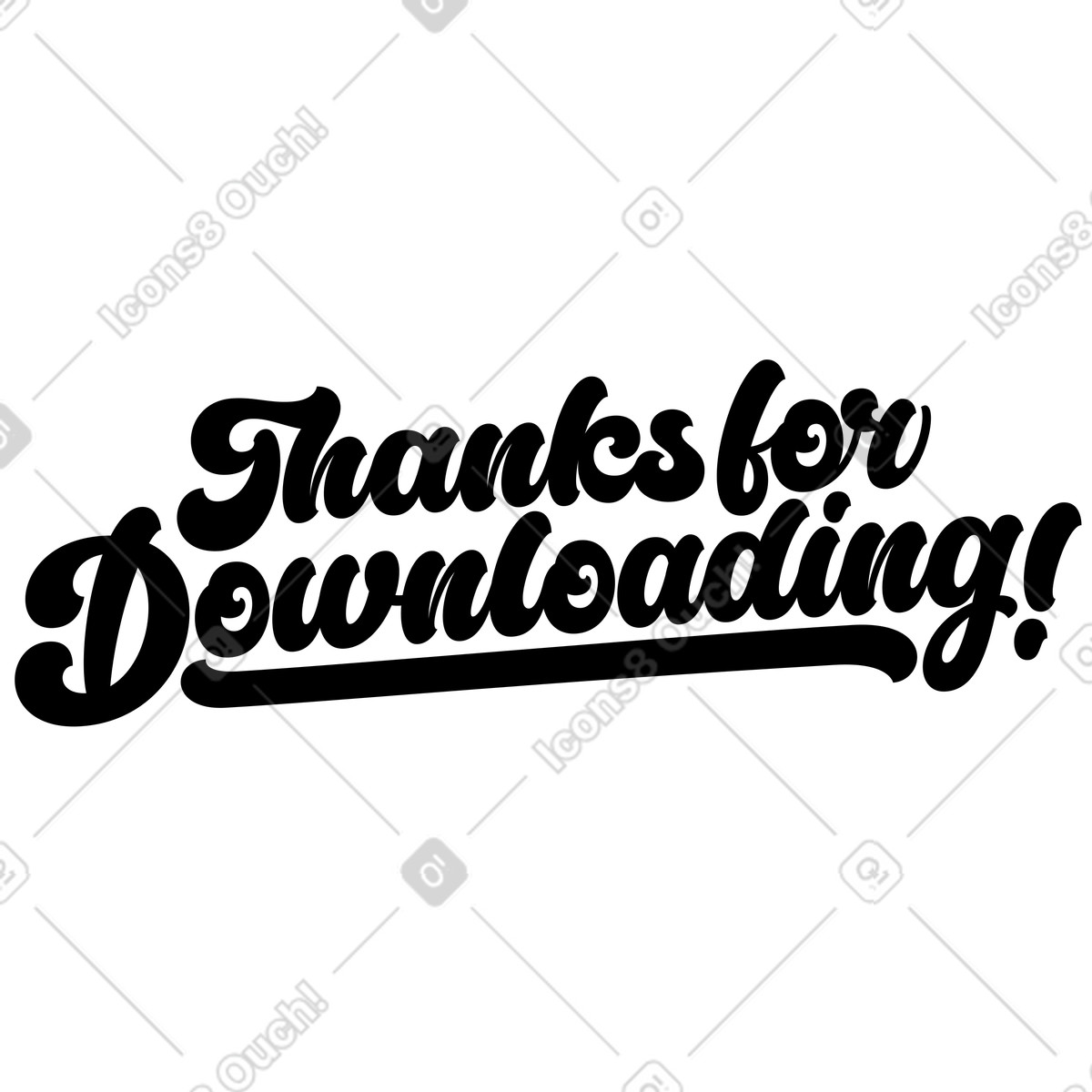 Ilustración Letras gracias por descargar! estilo de caligrafía en Lettering a descargar en PNG y SVG