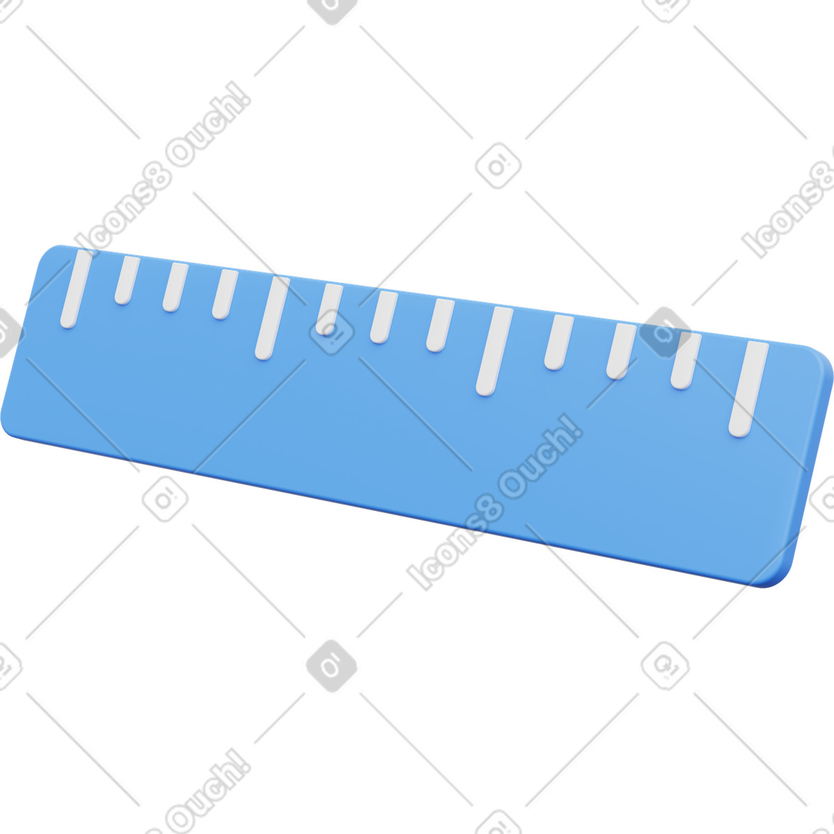 Ruler blue measuring tool illustration clipart design in PNG SVG GIF