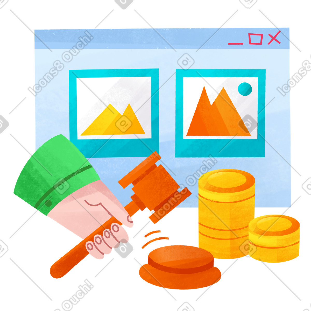 Иллюстрация Искусство аукционных площадок nft в PNG и SVG