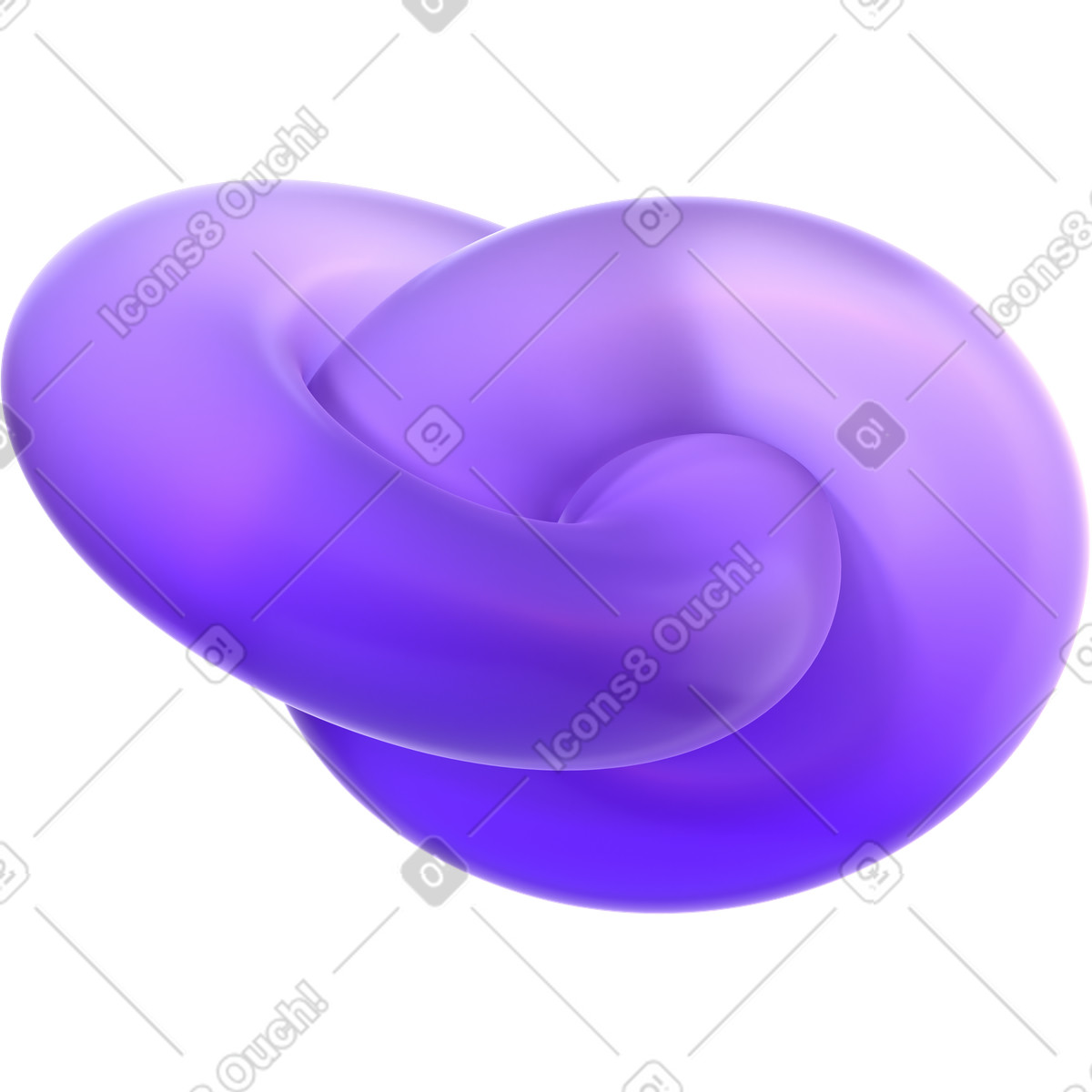 사슬 모양 illustration in 3D Glassy style download in PNG, SVG