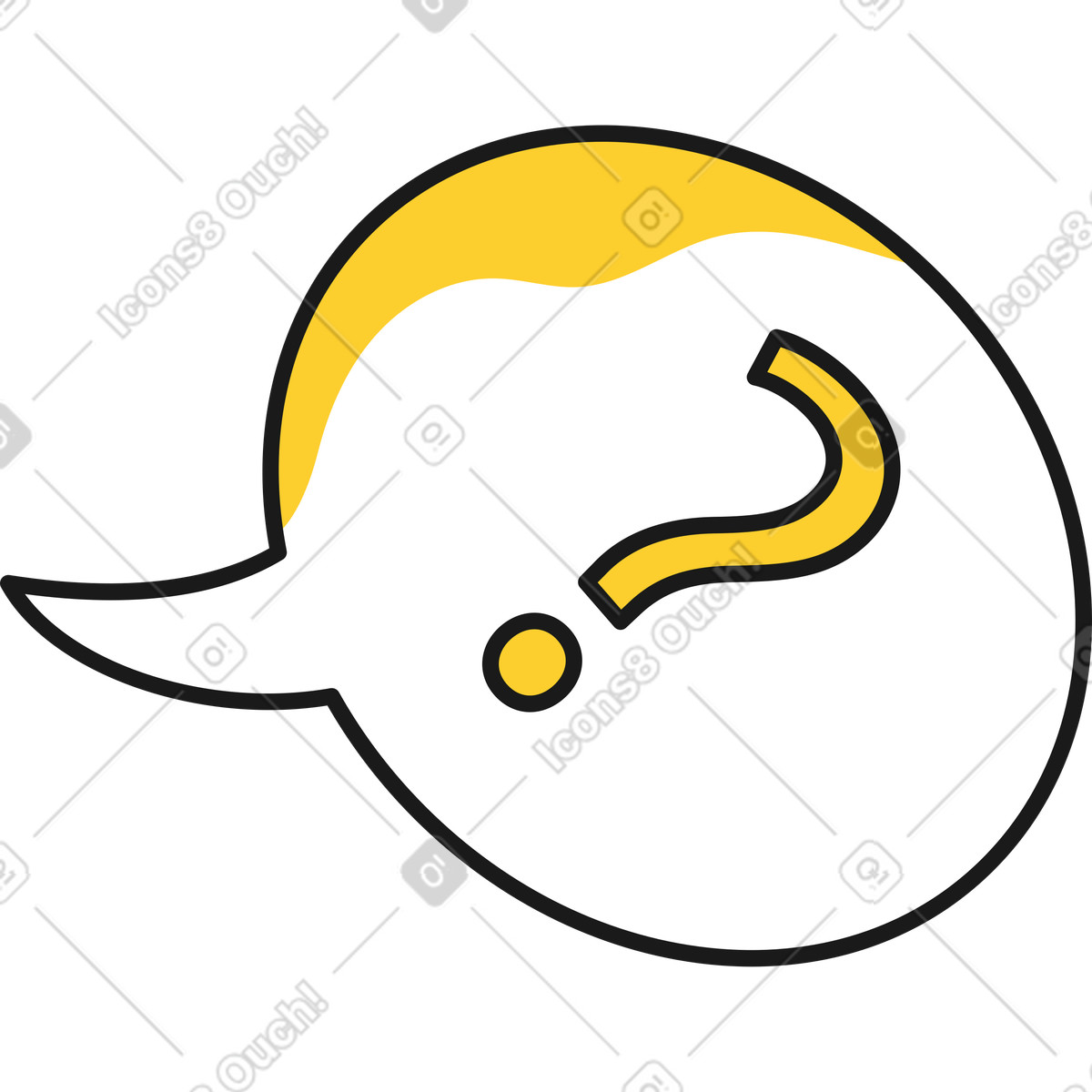 Bubble with a question illustrazione in stile Taxi scarica in PNG, SVG