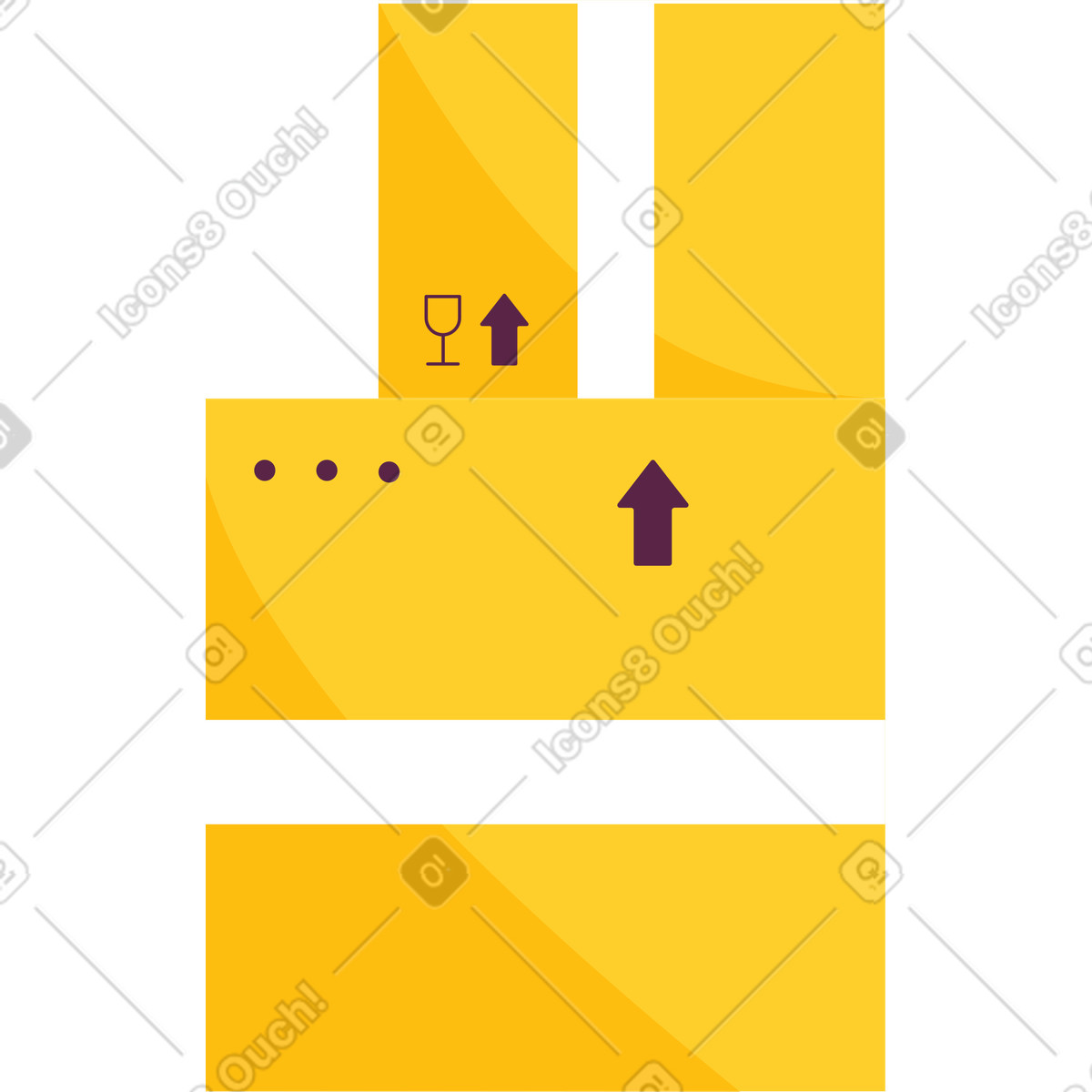 Scatole con carico fragile illustrazione in stile Sammy scarica in PNG, SVG