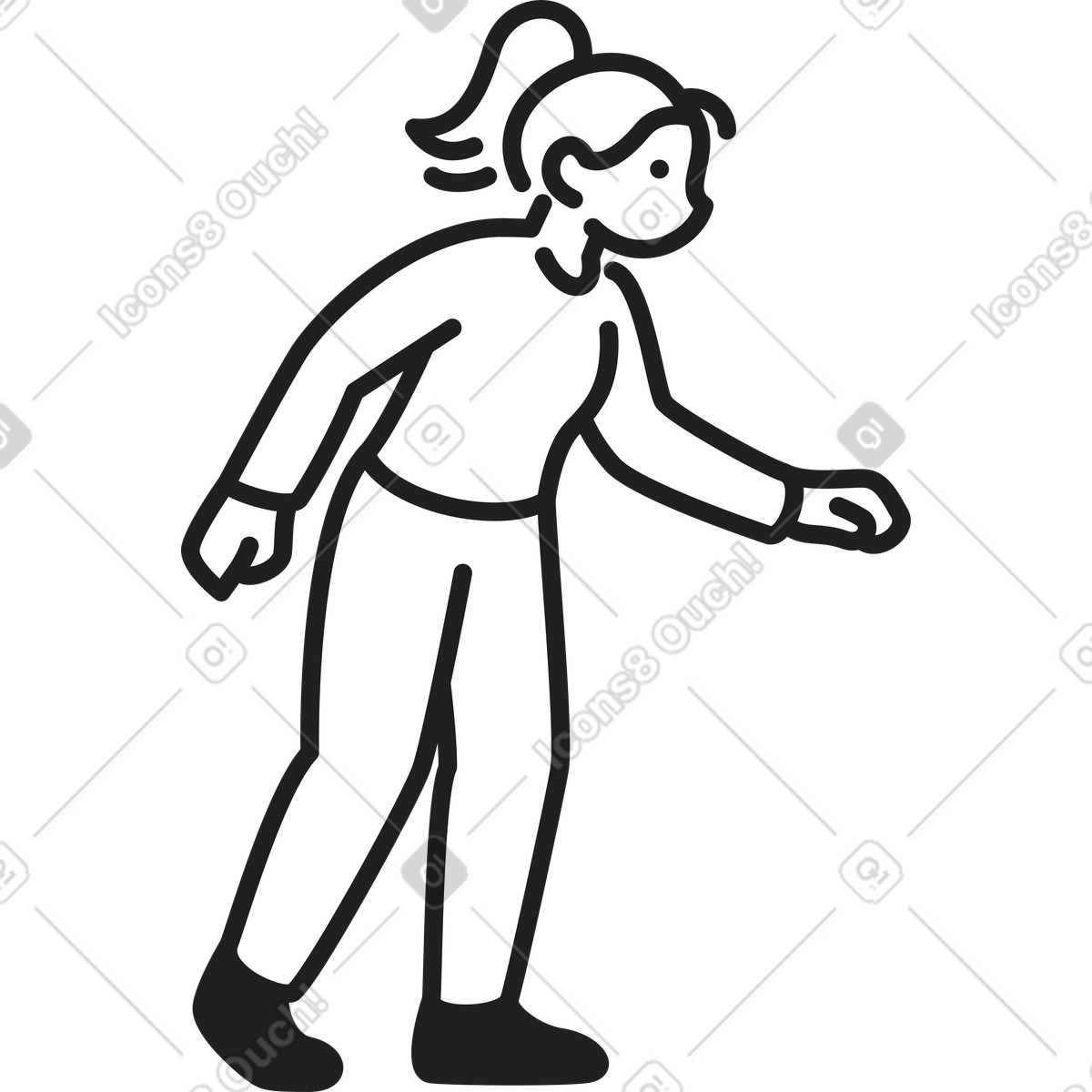 Woman reaching for something illustration in Little style download in PNG, SVG