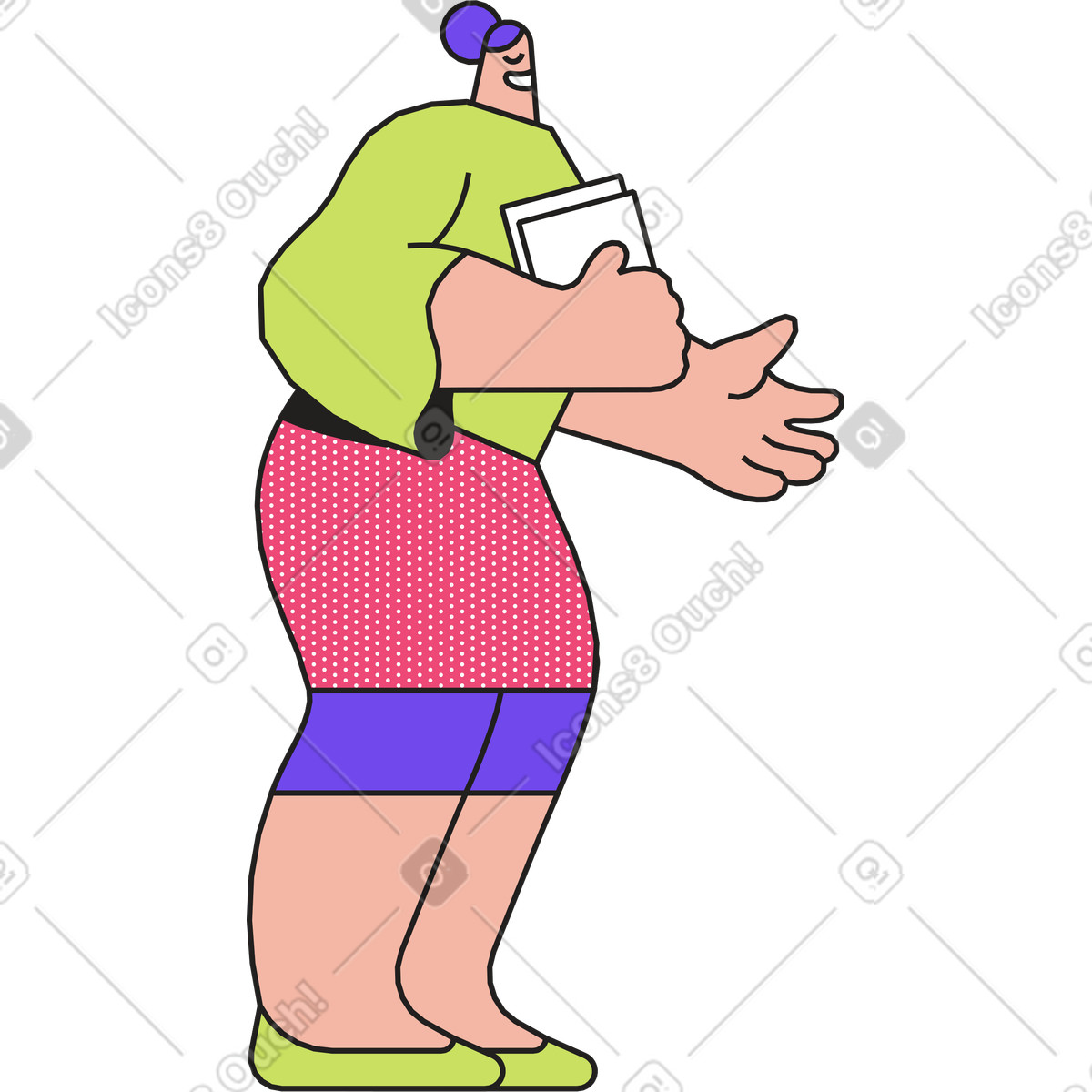 Ilustración Mujer con documentos en estilo Dazzle a descargar en PNG y SVG