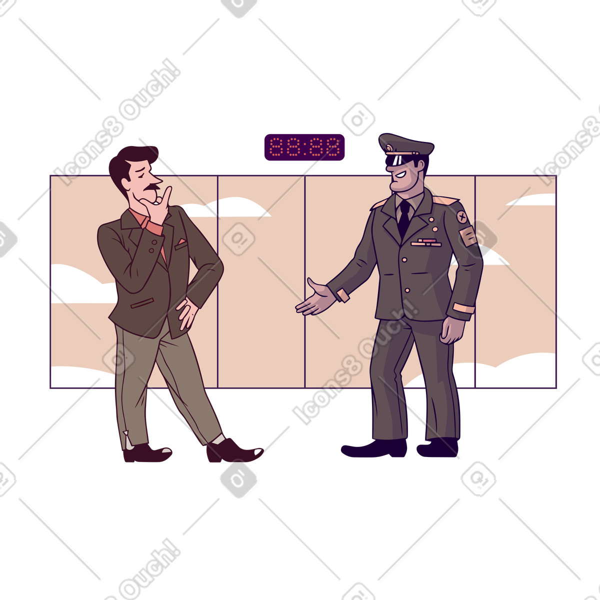Dieser soldat sieht misstrauisch aus-Illustration im Eastwood-Stil als Download in PNG, SVG