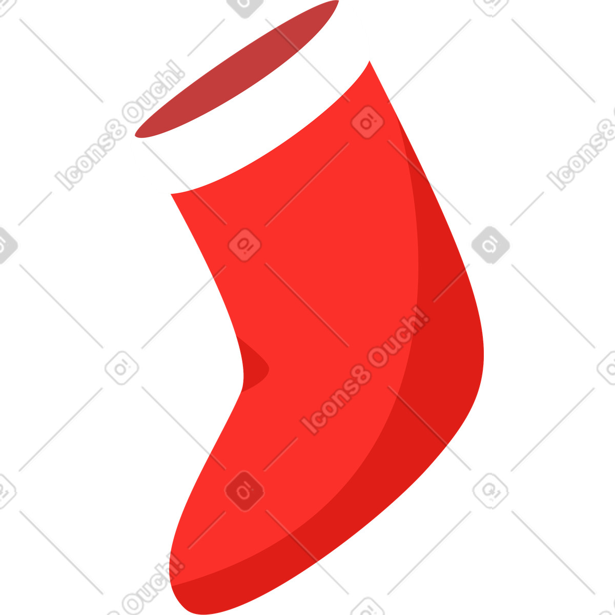 Christmas sock illustration in Lagom style download in PNG, SVG