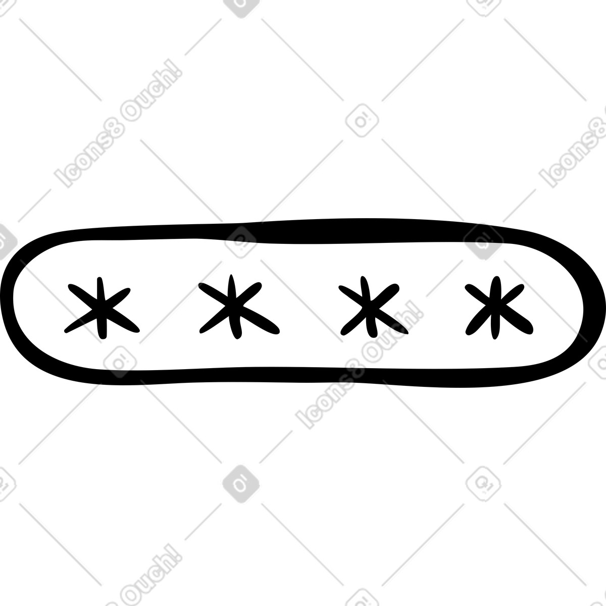 Password illustration in Journal style download in PNG, SVG