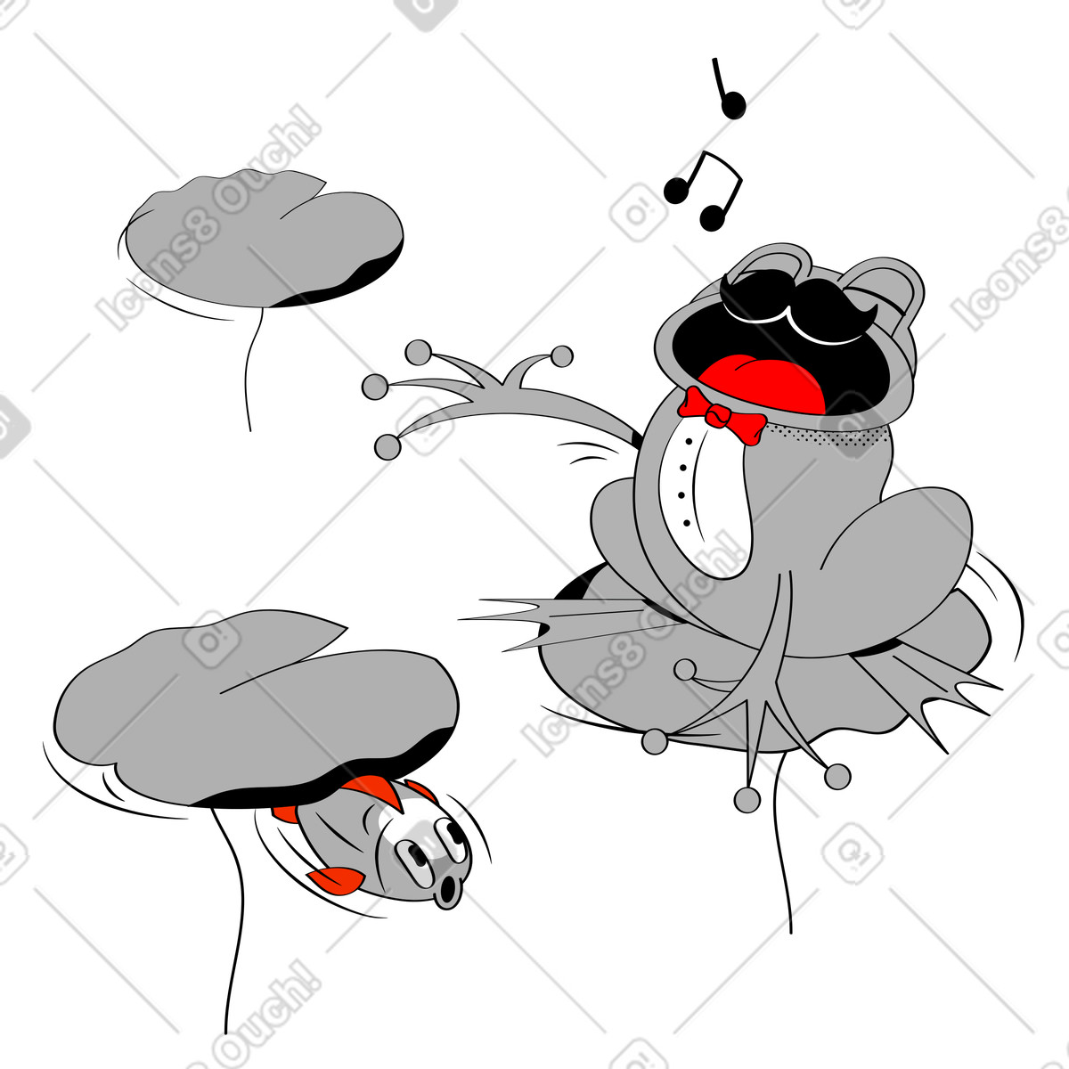 Lieder auf dem wasser-Illustration im Looney-Stil als Download in PNG, SVG