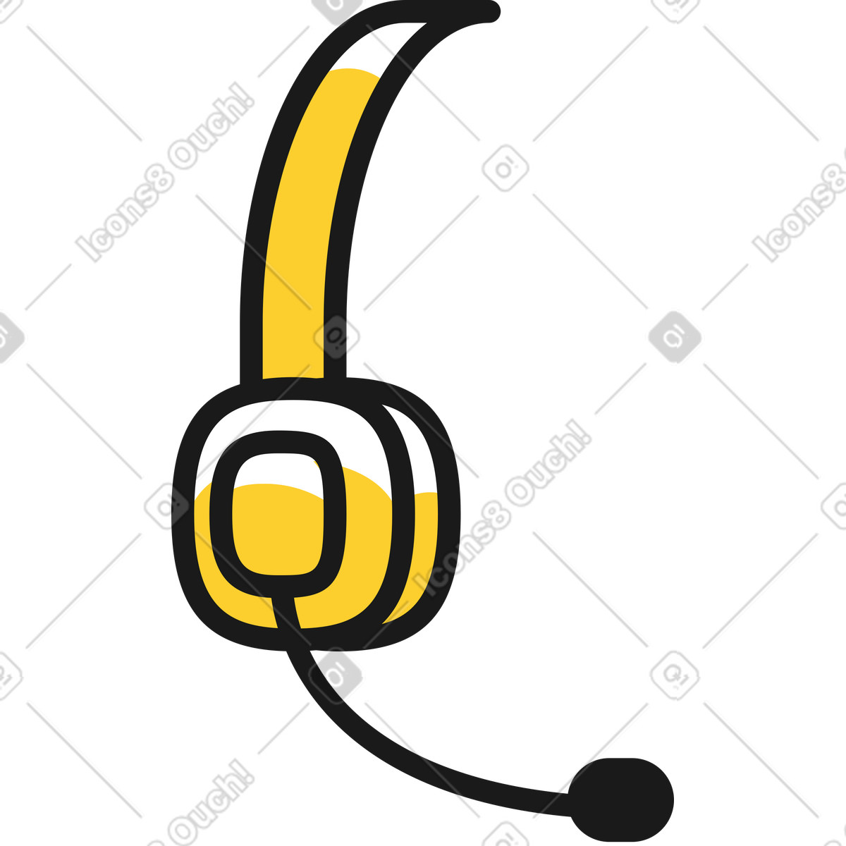 Kopfhörer unterstützen-Illustration im Taxi-Stil als Download in PNG, SVG