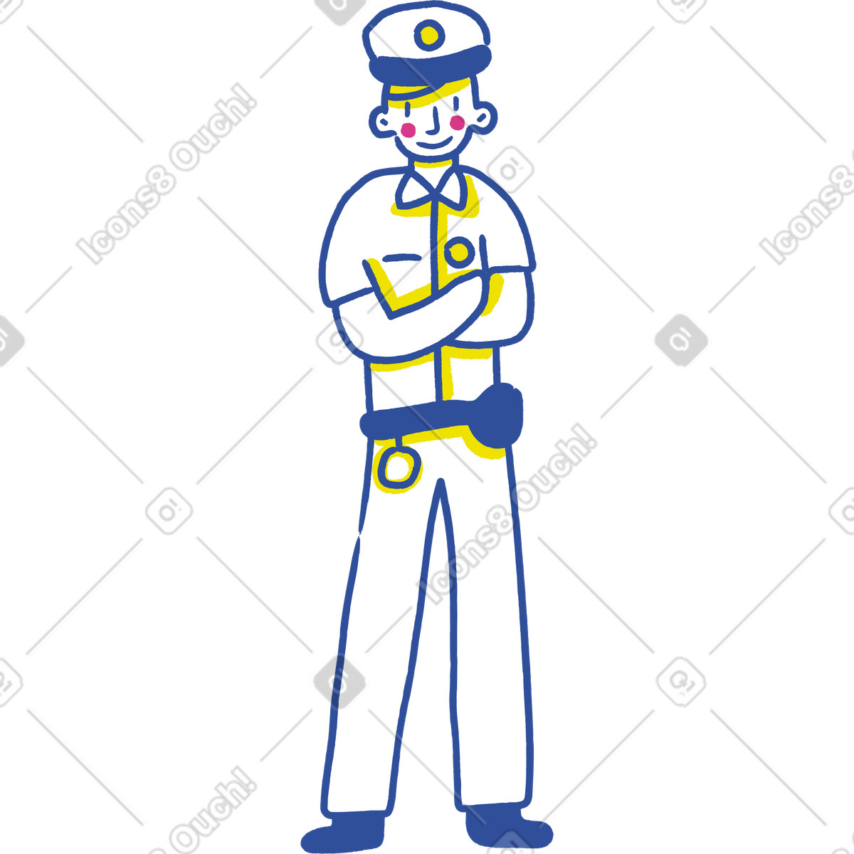 Policeman illustrazione in stile Lime scarica in PNG, SVG