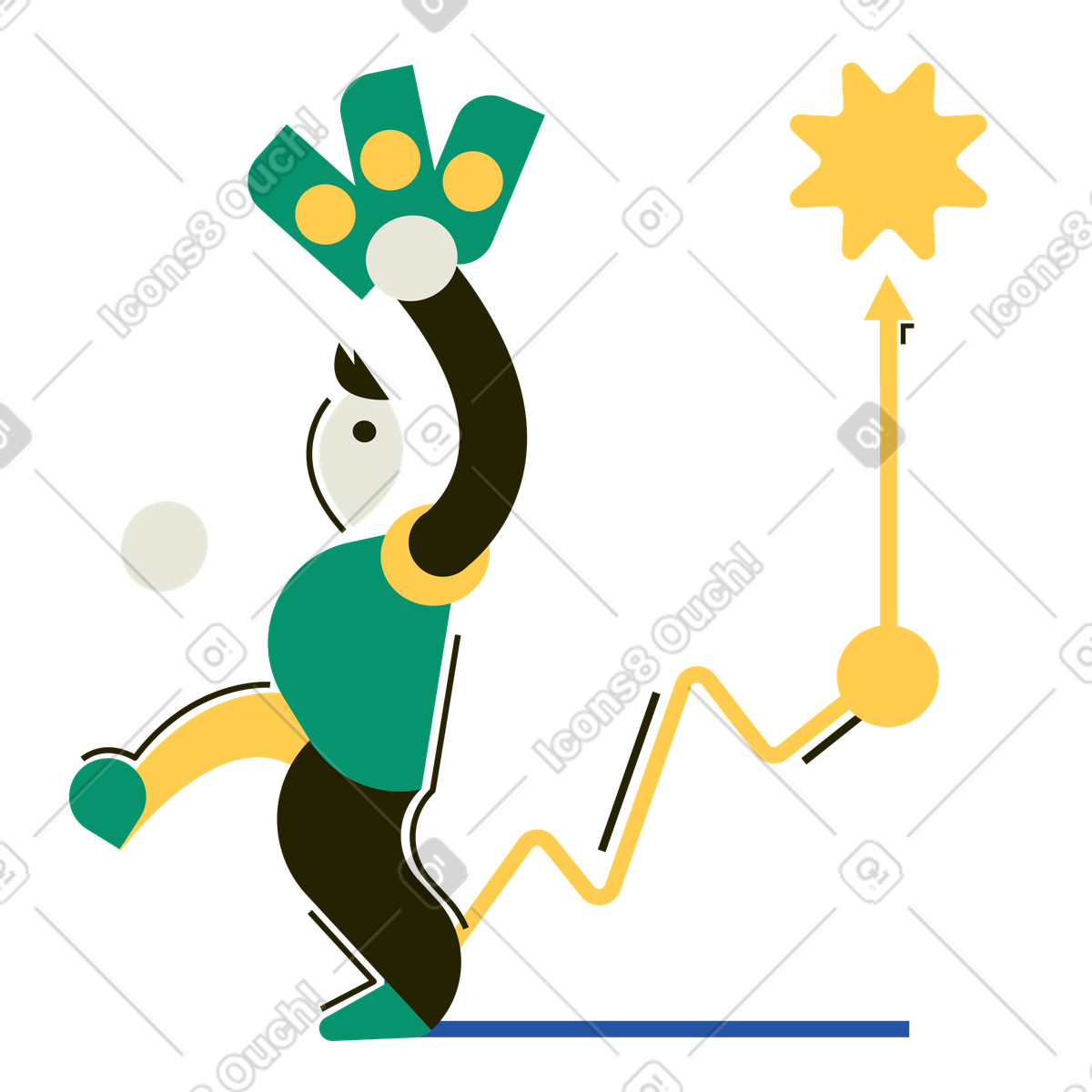 下载 Spot 风格的 有钞票和金融增长的人 插画，支持 PNG、SVG 格式