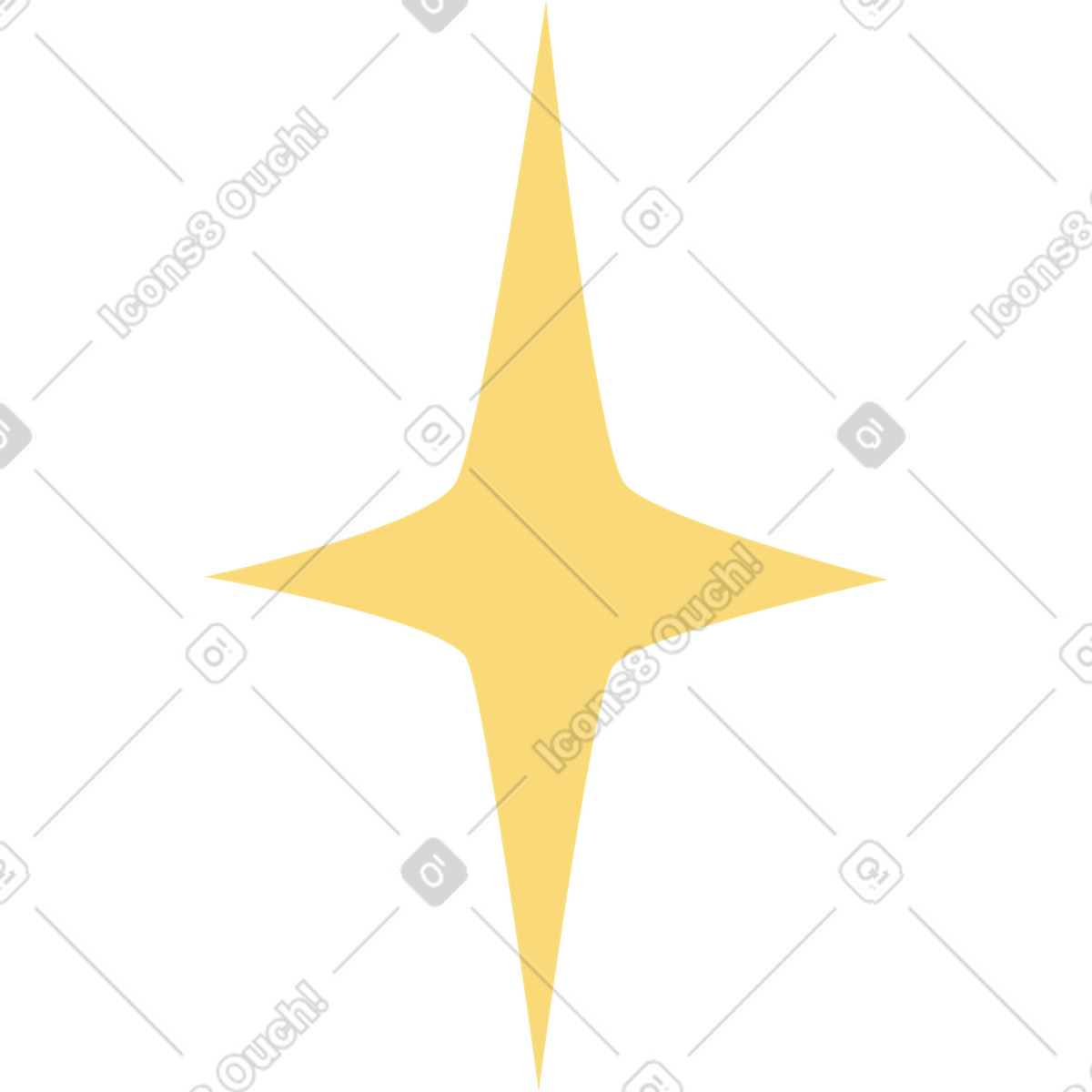 Illustration Une étoile jaune dans le style Lagom à télécharger aux formats PNG, SVG