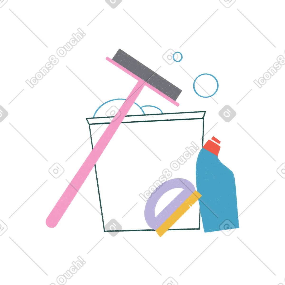 Ilustración Elementos esenciales de limpieza para el servicio en estilo Tutti a descargar en PNG y SVG