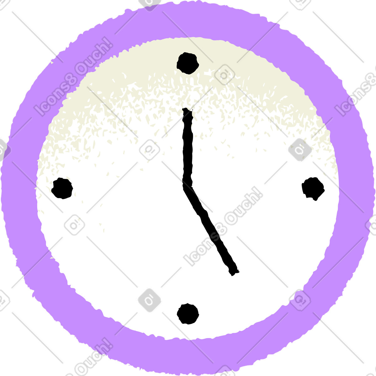 Illustration Horloge à bordure violette dans le style Mirage télécharger aux formats PNG, SVG