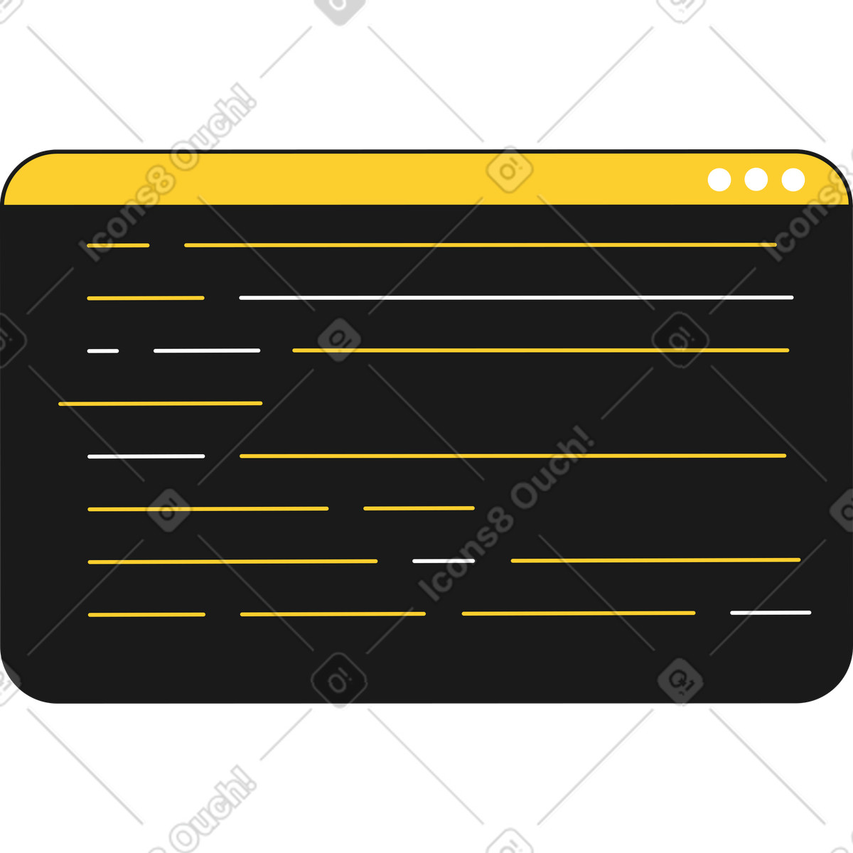 Taxi スタイルの 暗いブラウザ ウィンドウ のイラストをPNG、SVG形式でダウンロード