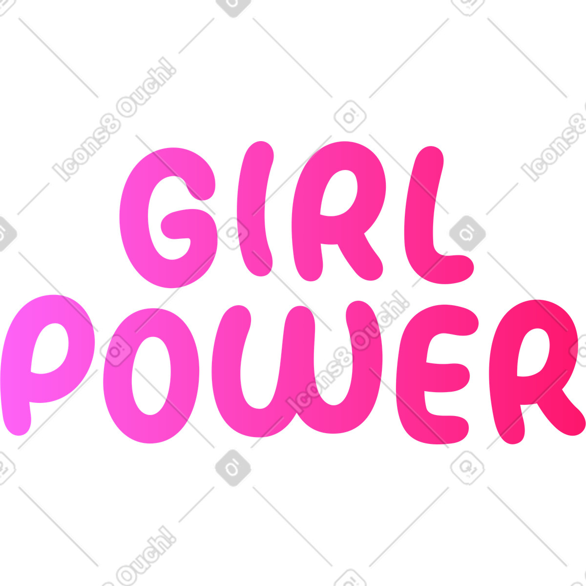 Lettering girl power illustrazione in stile Rocky scarica in PNG, SVG