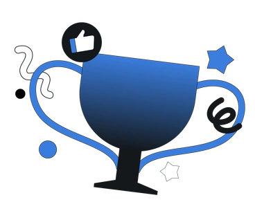 A trophy with decorative elements - Midnight style illustration