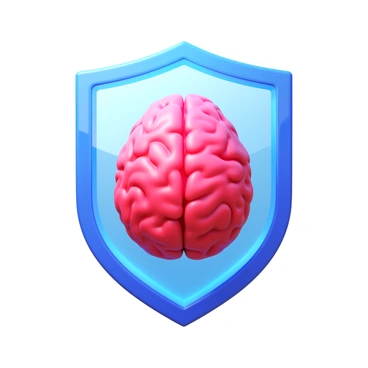 An illustration of a brain protected by a shield, symbolizing prevention of aneurysm