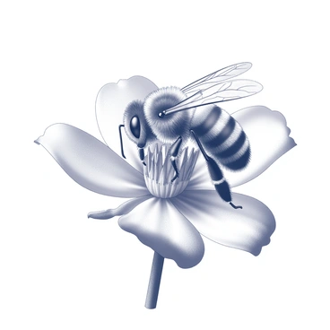 A close-up view of a bumblebee engaged in pollination. The bumblebee is positioned on the delicate petals of a wildflower, with its wings partially spread. The wildflower features intricate details, such as its unique shape and texture, capturing the essence of nature. The scene focuses on the interaction between the bee and the flower, highlighting the important role of pollination. The background is softly blurred to emphasize the bumblebee and the vivid details of the wildflower.