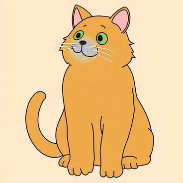 A playful orange tabby cat with bright green eyes is sitting and looking curiously. Surrounding the cat's nose is a shimmering effect of silver and gold glitter, creating a magical sparkle. The cat's fur is fluffy and well-groomed, and its ears are perked up in an attentive manner. The background is a soft, warm color that enhances the sparkling effect around its nose.