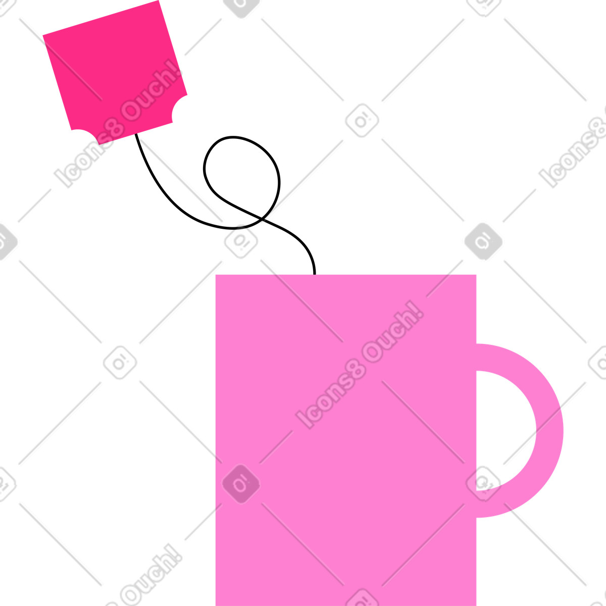 Tasse tee-Illustration im Knotty-Stil als Download in PNG, SVG