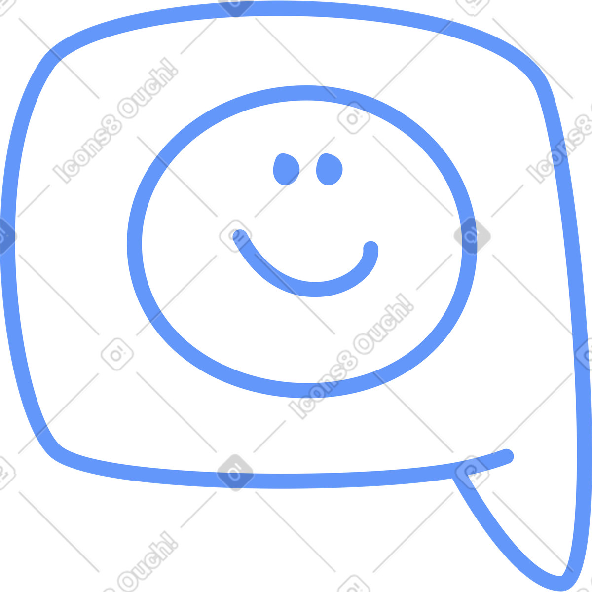 Ilustração de Balão fala com smiley em no estilo Plain para baixar em PNG, SVG