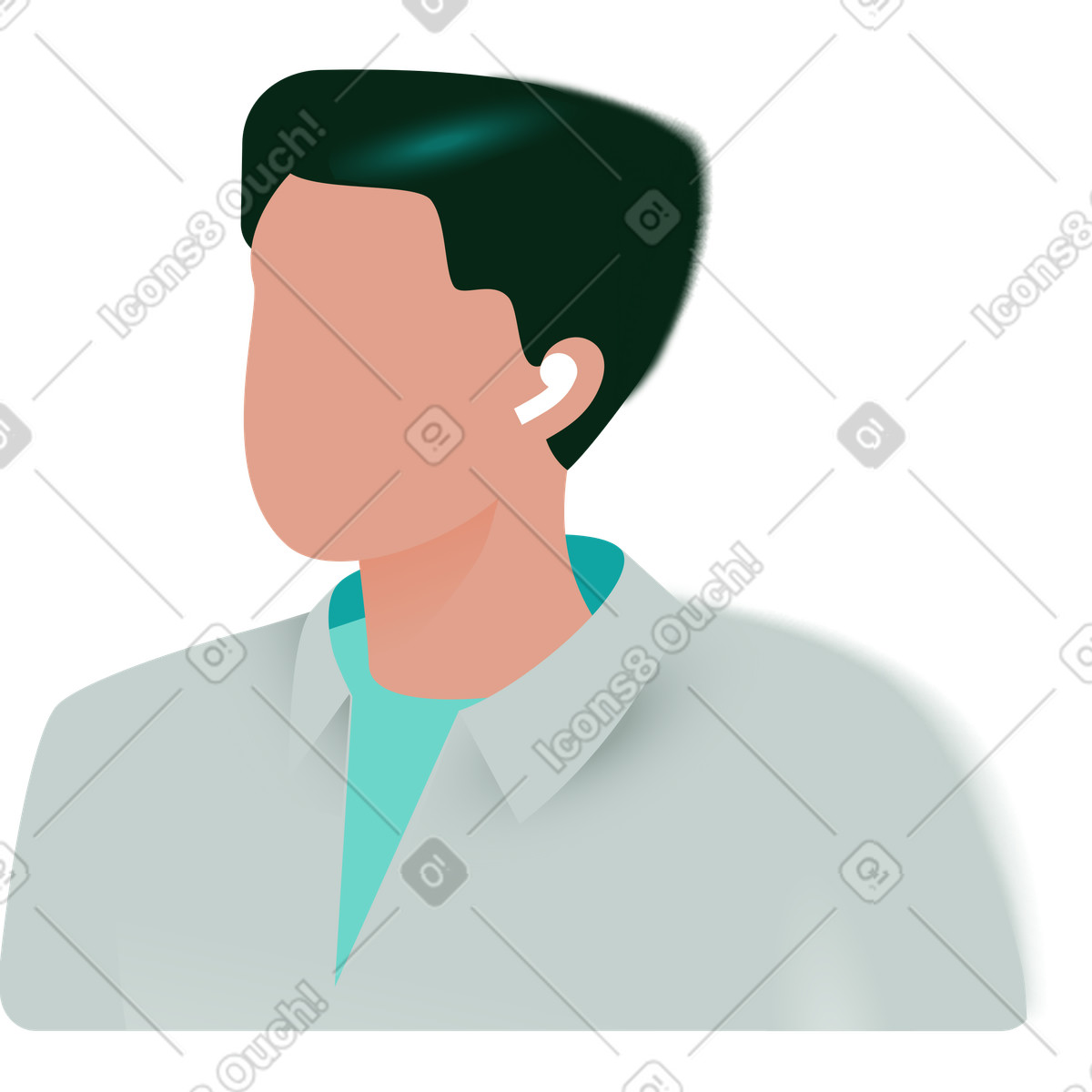Illustration Avatar maléfique dans le style Office à télécharger aux formats PNG, SVG