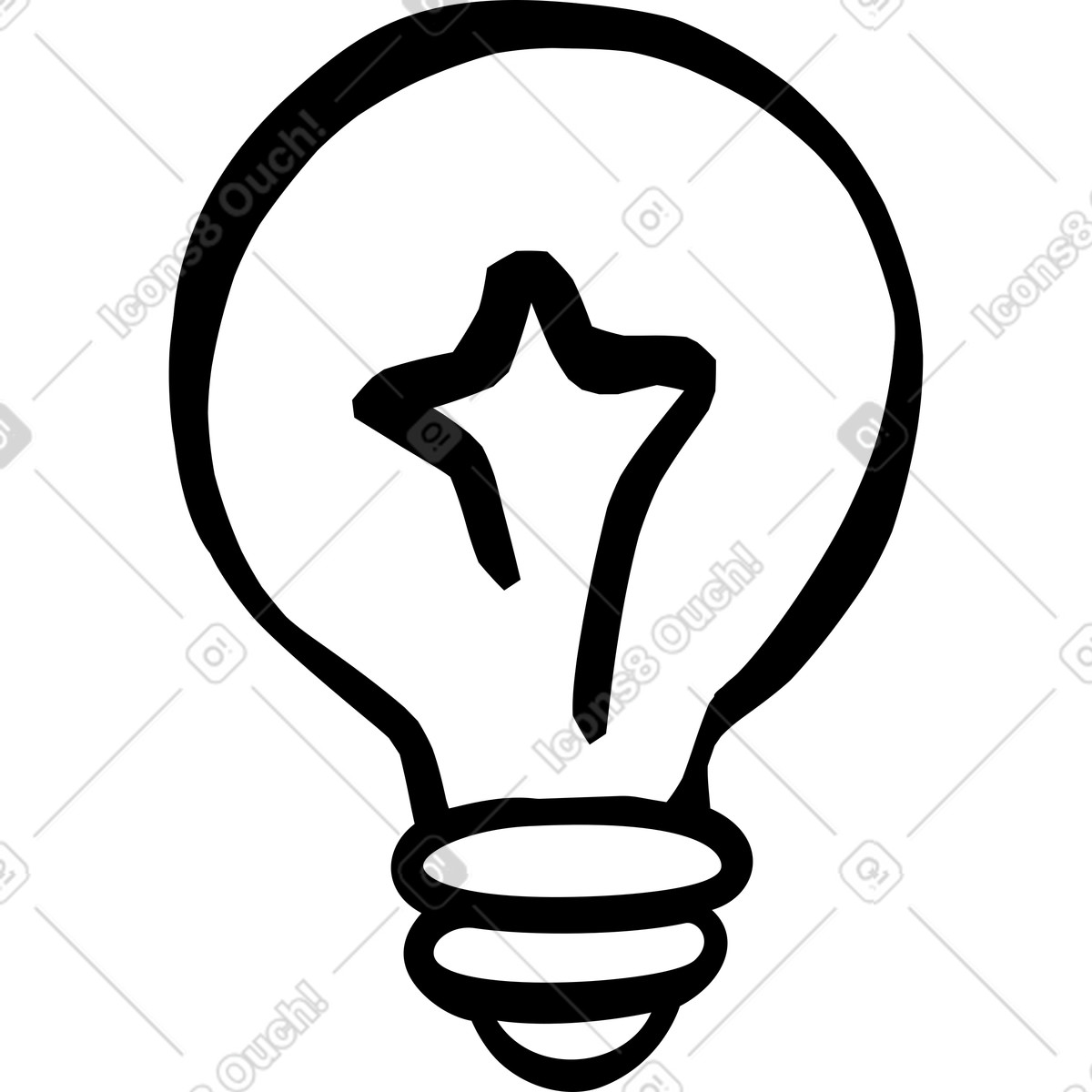 Bulb illustration in Journal style download in PNG, SVG
