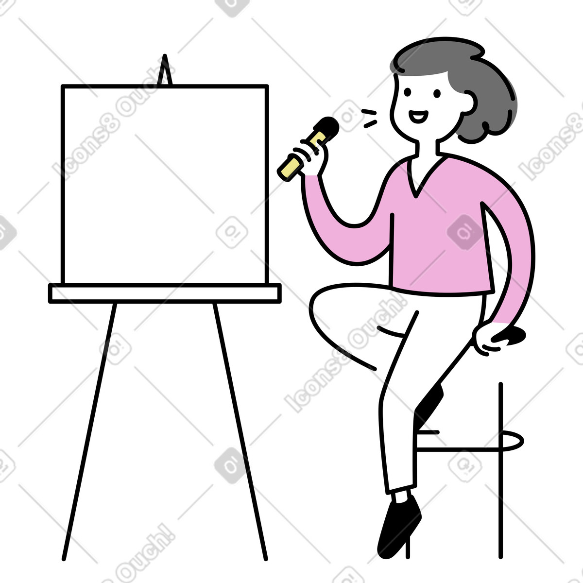 Ilustração de Presenter at conference, business presentation or public speaking em PNG e SVG